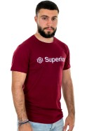 Superior μπορντώί ανδρικό T-shirt με λευκό τύπωμα