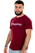 Superior μπορντώί ανδρικό T-shirt με λευκό τύπωμα