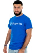 Superior μπλε ανδρικό T-shirt με λευκό τύπωμα