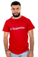 Superior κόκκινο ανδρικό T-shirt με λευκό τύπωμα