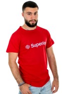 Superior κόκκινο ανδρικό T-shirt με λευκό τύπωμα