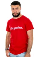 Superior κόκκινο ανδρικό T-shirt με λευκό τύπωμα