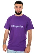 Superior μωβ ανδρικό T-shirt με λευκό τύπωμα