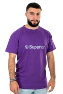 Superior μωβ ανδρικό T-shirt με λευκό τύπωμα