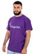 Superior μωβ ανδρικό T-shirt με λευκό τύπωμα