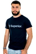 Superior σκούρο μπλέ ανδρικό T-shirt με λευκό τύπωμα