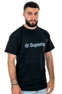 Superior μαύρο ανδρικό T-shirt με λευκό τύπωμα