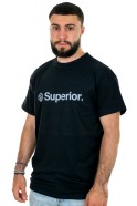 Superior μαύρο ανδρικό T-shirt με λευκό τύπωμα