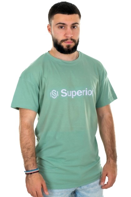 Superior φυστικί ανδρικό T-shirt με λευκό τύπωμα