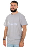 Superior γκρι ανδρικό T-shirt με λευκό τύπωμα