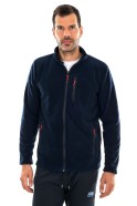 Dark blue ανδρική ζακέτα fleece με φερμουάρ και τσέπες