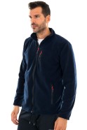 Dark blue ανδρική ζακέτα fleece με φερμουάρ και τσέπες