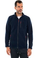 Dark blue ανδρική ζακέτα fleece με φερμουάρ και τσέπες